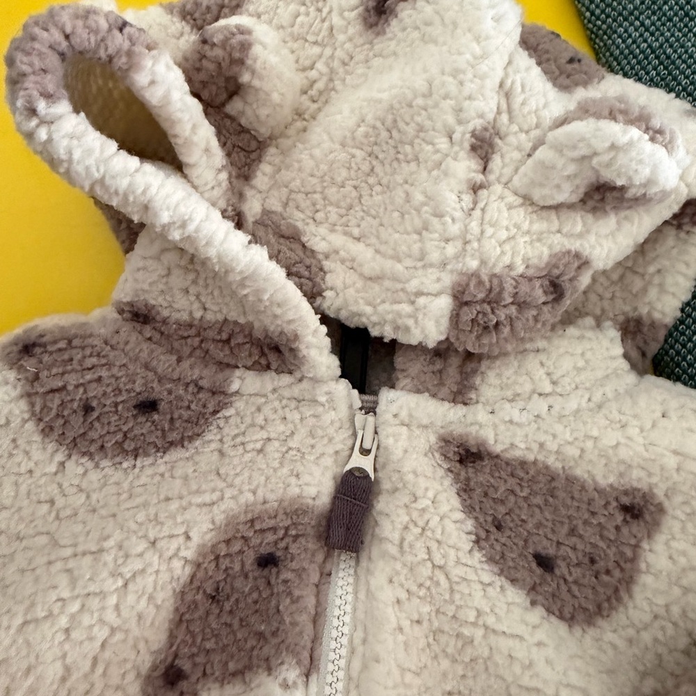 Cozy Bear Patterned Fleece Hoodie